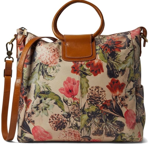 HOBO Floral Print sheila Bag with Brown Accents - Picture 1 of 10
